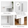 Cat Litter Box Enclosure, Hidden Litter Box Furniture, Cat House End Table Washroom with Scratching Pad, for Indoor Cats Kittens, White
