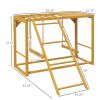 PawHut Wooden Chicken Coop Accessory, Activity Play with Swing Set, Multiple Perches, Hen Ladder, Yellow Poultry Care