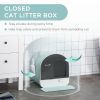 Cat Litter Box with Lid, Covered Litter Box for Indoor Cats with Tray, Scoop, Mat, Filter, 17" x 17" x 18.5" , Green
