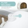 Cat Litter Box with Lid, Removable Tray, Scoop, Filter, White