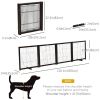 Wooden Dog Gate for Small & Medium Dogs 4 Panel w/ Support Feet Foldable Pet Fence for House Doorway Coffee
