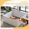 Whelping Box for Dogs with Retractable Light Stand, Waterproof Pad, Rail, Adjustable Height Door, 49" x 47"