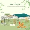 Small Animal Cage with Roof, Indoor/Outdoor Use, for Chicken, Rabbits, Chinchillas, 73" x 30" x 20", Green