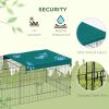 Small Animal Cage with Roof, Indoor/Outdoor Use, for Chicken, Rabbits, Chinchillas, 87" x 34" x 28", Green