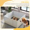 Whelping Box for Dogs with Retractable Light Stand, Waterproof Pad, Rail, Adjustable Height Door, 41" x 39"