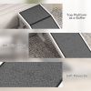 Pet Ramp, Bed Steps for Dogs Cats with Non-slip Carpet, 49"L x 16"W x 14"H, White Grey
