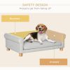 Modern Pet Sofa Cat or Medium Large Dog Bed W/ Removable Seat Cushion, Light Grey