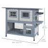 2 Tier Outdoor Cat House with Escape Door, Jump platform, for 1-2 Cats, Light Grey