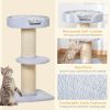 Cat Tree Kitty Tower with Sisal Mat Scratching Post, Cat Bed, Cushion, Perch, 18" x 18" x 36", Light Blue