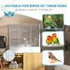22" Bird Cage for Budgie Finches Canaries Love Birds with Wooden Stands, Slide-Out Tray, Handles, Food Containers, White