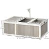 Wooden Tortoise Habitat with Openable Top, Run Cage, Two Rooms, Grey