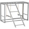PawHut Wooden Chicken Swing Set Gray Activity Center for 3-4 Chickens with Multiple Roosting Perches for Resting Play