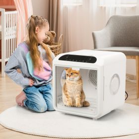 Smart Electric Pet Dryer Box, Ultra Quiet Hair Dryer for Cat Puppy, Remote Control, 2 Drying Modes, Temperature and Wind Speed Control, Auto-Open Door
