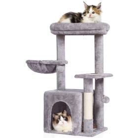 VEVOR Cat Tree 31.4" Cat Tower with Cat Condo Sisal Scratching Post Light Grey