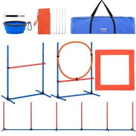 VEVOR Dog Agility Training Equipment 4 PCS Set with Hurdles Jump Ring Pause Box
