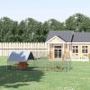 10' x 20' x 6.5' Chicken Coop Cage, Outdoor Hen House w/Cover & Lockable Door