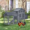 59" Small Wooden Chicken coop Hen House Poultry Cage for Outdoor Backyard with 2 Doors, Nesting Box and Removable Tray, Gray