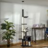 106" Huge Cat Tree Floor-to-Ceiling, Cat Climbing Tower, Kitty Activity Center with Scratching Post Board, Hammock, Hanging Ball, Rest Dark Gray