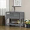 Tortoise Habitat with Shelf Storage Tortoise Gift Accessory with Weather Protection for Indoor, Gray