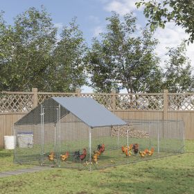 Large Chicken Coop Metal Chicken Run for Chickens with Waterproof and Anti-UV Cover