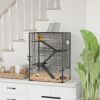 4 Tier Hamster Cage with Deep Tempered Glass Bottom, Running Wheel, Hut, Water Bottle, Food Dish, 24" x 16" x 31.5"