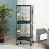 Large Bird Cage with 1.7 ft. Width for Wingspan, Bird Aviary Indoor with Multi-Door Design, Fit for a Canary, Finch, Conure, 55", Green