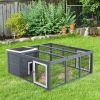 Rabbit Hutch, Waterproof Rabbit House for Small Animals, Gray