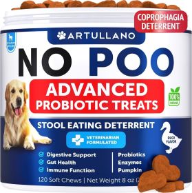 No Poo Chews for Dogs Puppy Coprophagia Stool Eating Deterrent Prevent Dog from Eating Poop Stop Eating Poop Treats with Probiotics & Enzymes Imm