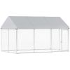 Galvanized Steel Outdoor Dog Kennel with Roof, Safety Lock, for Backyard, 13.1' x 7.5' x 7.8'