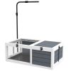 Tortoise House Wooden Tortoise Enclosure Indoor Outdoor with Adjustable Lamp Holder, Openable Lids, Pull-out Trays