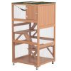 34" L Catio Outdoor Cat Enclosure on Wheels with Hammock Multiple Platforms Resting Condo Ramps, for 1-3 Cats, Orange