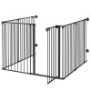 Dog Playpen DIY Adjustable, Puppy Play Pen Dog Fences Indoor with Automatically Close Lock, Pet Door for Doorway Stair