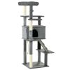 Cat Tree for Large Cats Adult, 58" Tall Cat Tree with Scratching Posts, Large Cat Tower for Indoor Cats with Bed, House, Toys, Grey
