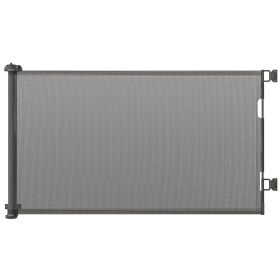 Retractable Pet Gate, 33.5" Tall, Extends to 59.1" Wide, Foldable Mesh Dog Gate for house, w/ Single Hand Operation, for Stairs, Doorways