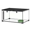 Glass Reptile Terrarium with Thermometer, Water Basin, Full View Visually for Lizards, Horned Frogs, Snakes, Spiders