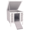Wooden Rabbit Hutch Bunny Cage Outdoor Cat House Guinea Pig Cage Duck Shelter, Indoor Outdoor Use, 20"x16.5"x17", Grey