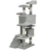 53" Cat Tree Scratching Large Kitten Play House Multi-Level Activity Center Pet Furniture, Grey