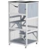 34" L Catio Outdoor Cat Enclosure on Wheels with Hammock Multiple Platforms Resting Condo Ramps for 1-3 Cats, Grey
