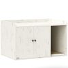 32" Cat Litter Box Enclosure with Scratching Mat, Cat Entrance, Fit Most of Cat and Litter Box, Distressed White