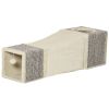 39" Long Cat Tunnel, Plush Catio Outdoor Cat Enclosure with Two Caves and Hanging Ball, Cream White