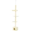 Floor to Ceiling Cat Tree with Scratching Post for Indoor Cats, Adjustable Height Cat Tower (91-102 Inches) with House, Bed, Beige