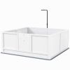 Whelping Box for Dogs with Retractable Light Stand, Waterproof Pad, Rail, Adjustable Height Door, 49" x 47"