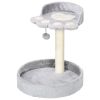 17" Small Cat Tree, Cat Tower with Sisal Scratching Post, Dangling Ball, Bed, Kitten Activity Centre, Light Grey