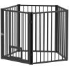 5 Panels Dog Playpen, Foldable Portable Pet Playpen with Door, for Small & Medium Dogs, 30"H