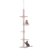 8.5ft Cat Climbing Tree 5-Tier Kitty Activity Center with Scratching Post Beige