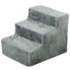 3-Step Dog Ramp for Sofa, Bed, and Couch, with Removable Cover, Light Grey