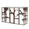 Large Outdoor Catio with Condos, Platforms, Doors, Ladders, Weather-Resistant Roof, Espresso
