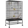 63" Bird Cage w/ Open Top for Budgies, Cockatiels, Lovebirds Finches, Stand, Toys, Removable Tray, Storage Shelf