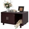 Cat Litter Box Enclosure, Hidden Litter Box Furniture, Cat House End Table Washroom with Scratching Pad, for Indoor Cats Kittens, Brown