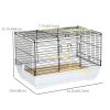 Rabbit Guinea Pig Cage, Bunny Cage Pet Pen with Sliding-Out Trays, Bottom Wood Board, Doors, 24" x 15" x 16"